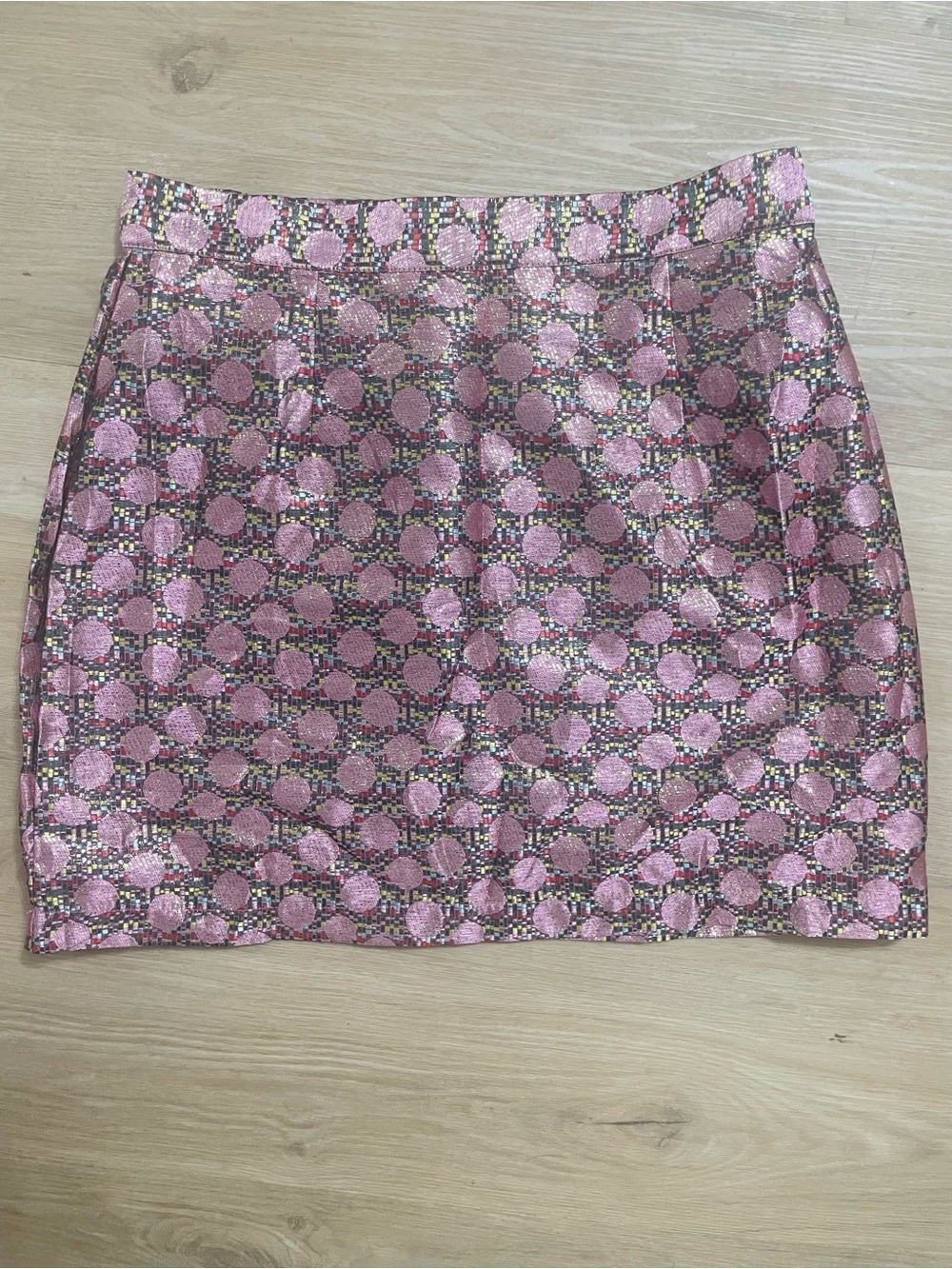 ModCloth Pink Metallic Dot-Grid Mini Skirt